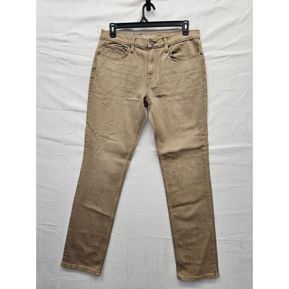 Goodfellow & Co Mens Slim Fit Jeans Khaki Cotton Blend Casual Stretch Size 34x32